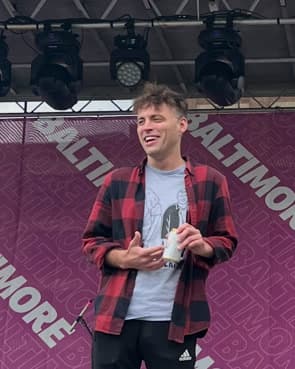 James Richard Lane on stage with The Shaky Experience